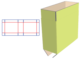 开口箱,对口箱,普箱,完全叠盖式封口盒,02箱型,瓦楞折叠纸盒